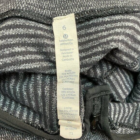 Lululemon Athletica Grey Striped High-Neck Long Sleeve Pullover Jacket Womens 6 - Picture 11 of 11